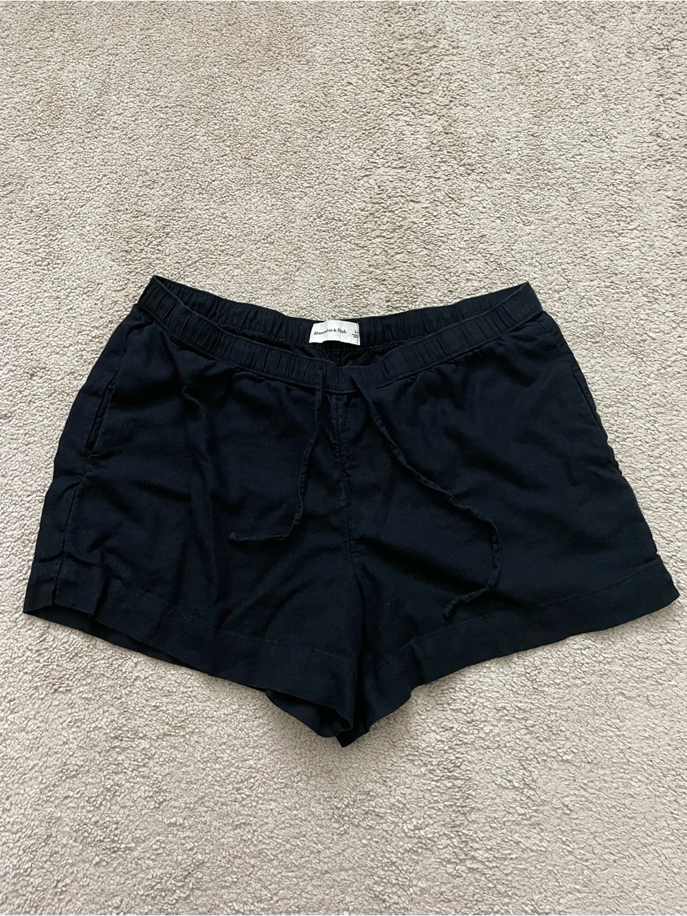Abercrombie & Fitch - Linen Blend Black Shorts